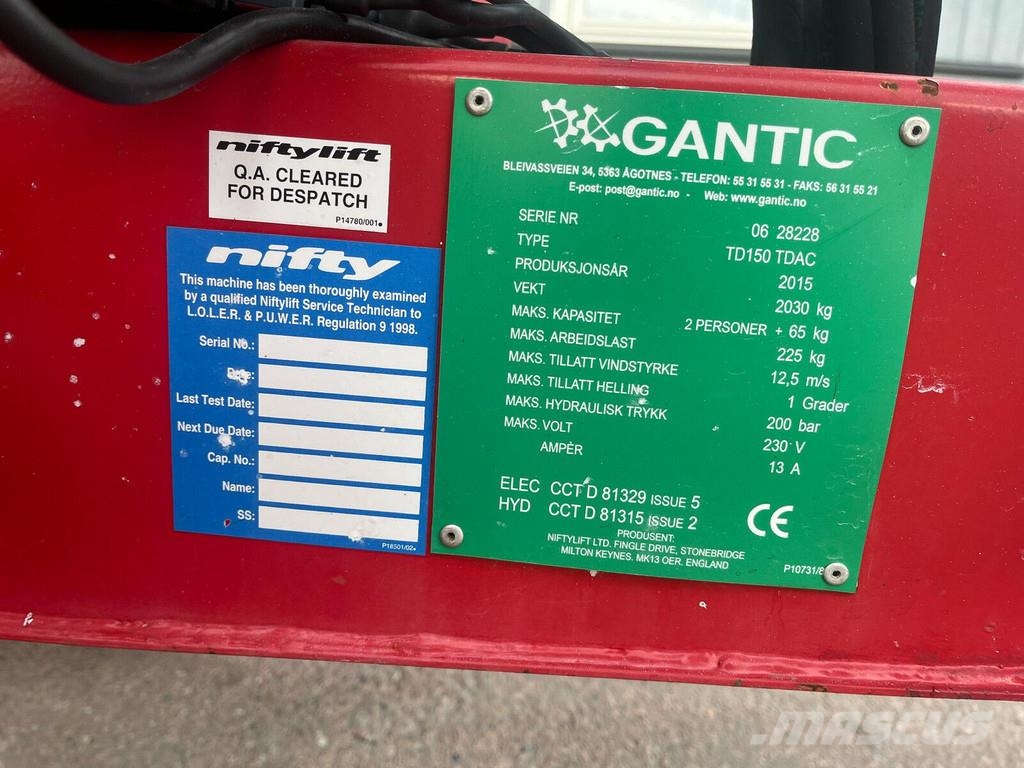 Niftylift TD 150 TDAC Zglobne podizne platforme