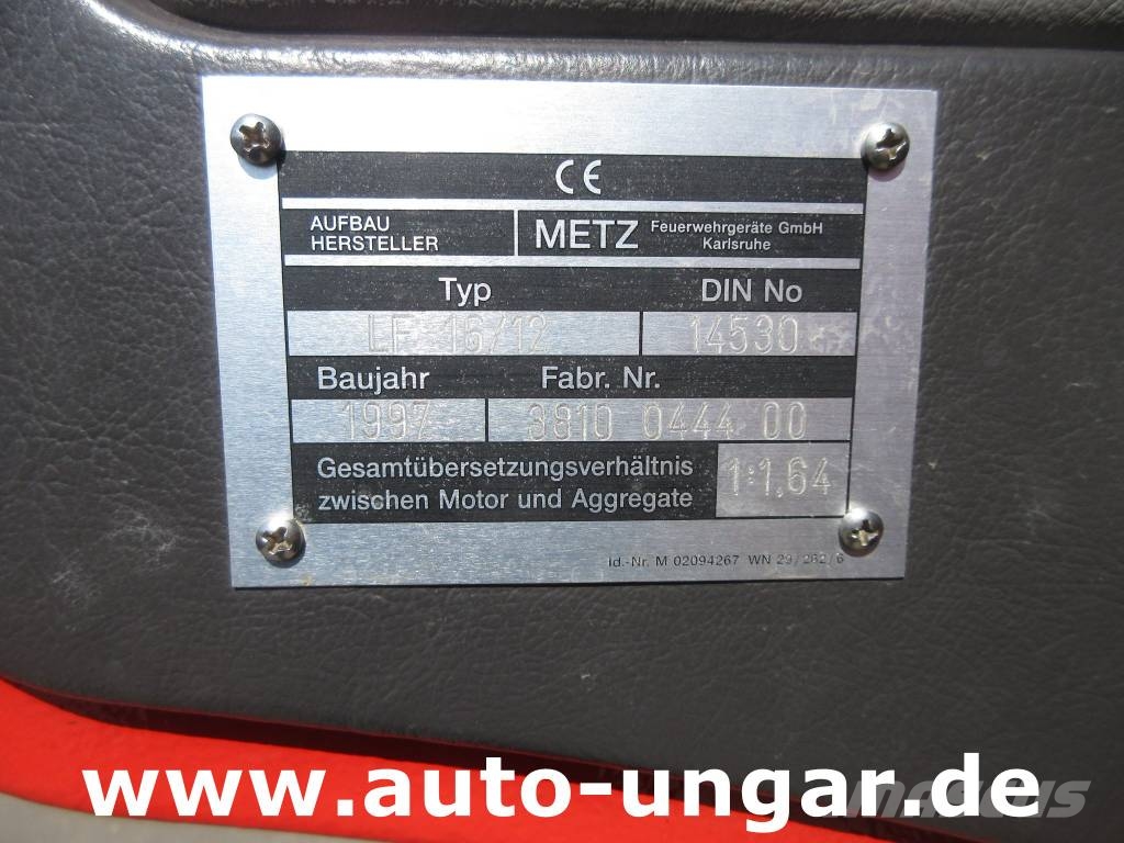 Mercedes-Benz 1224 AF 4x4 Metz LF16 Feuerwehr Doka 9-Sitzer Sper 소방차