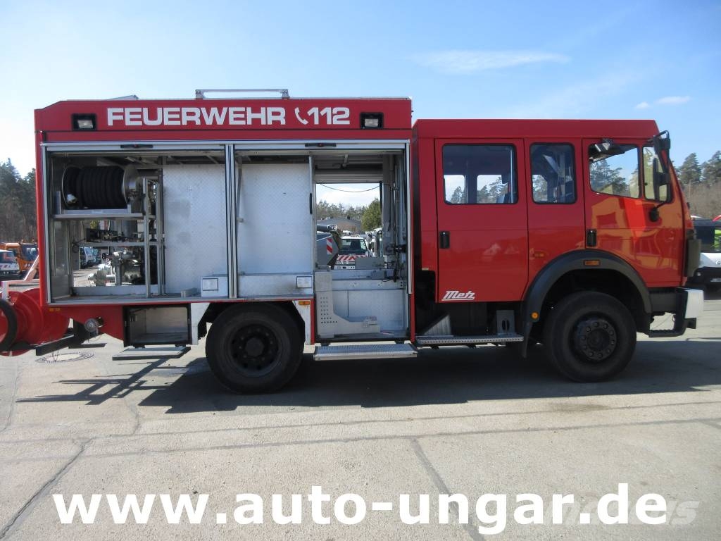Mercedes-Benz 1224 AF 4x4 Metz LF16 Feuerwehr Doka 9-Sitzer Sper 소방차