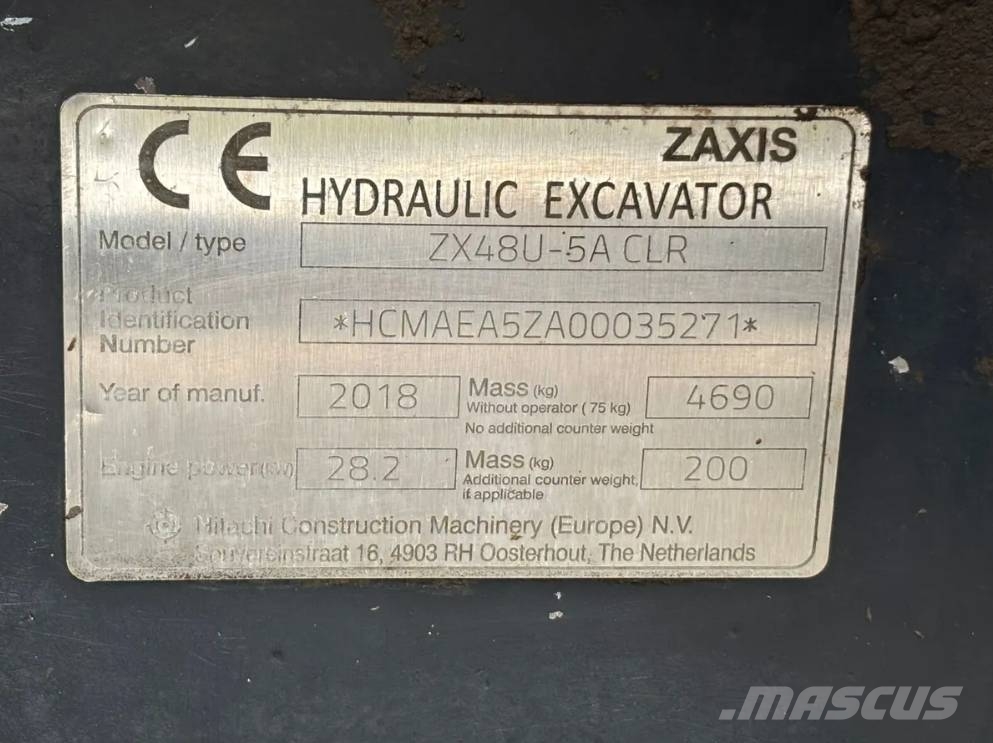 Hitachi ZX 48 U-5A Mini ekskavatori < 7 t