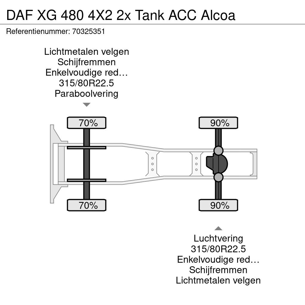 DAF XG 480 4X2 2x Tank ACC Alcoa وحدات الجر