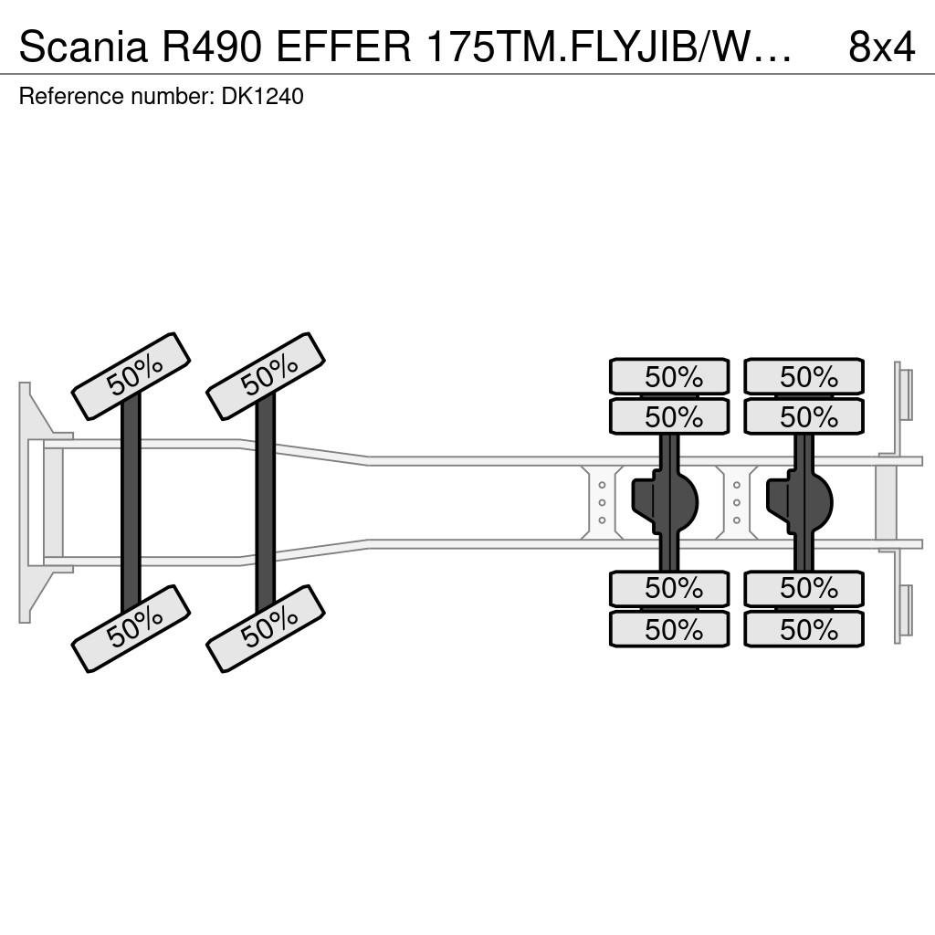Scania R490 EFFER 175TM.FLYJIB/WINCH!!44METER LONGARM!!EU Kranen voor alle terreinen