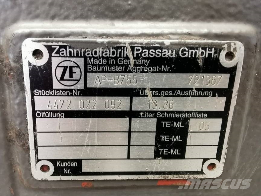 Volvo EW 160B {ZF AP-B755 rear case axle 軸