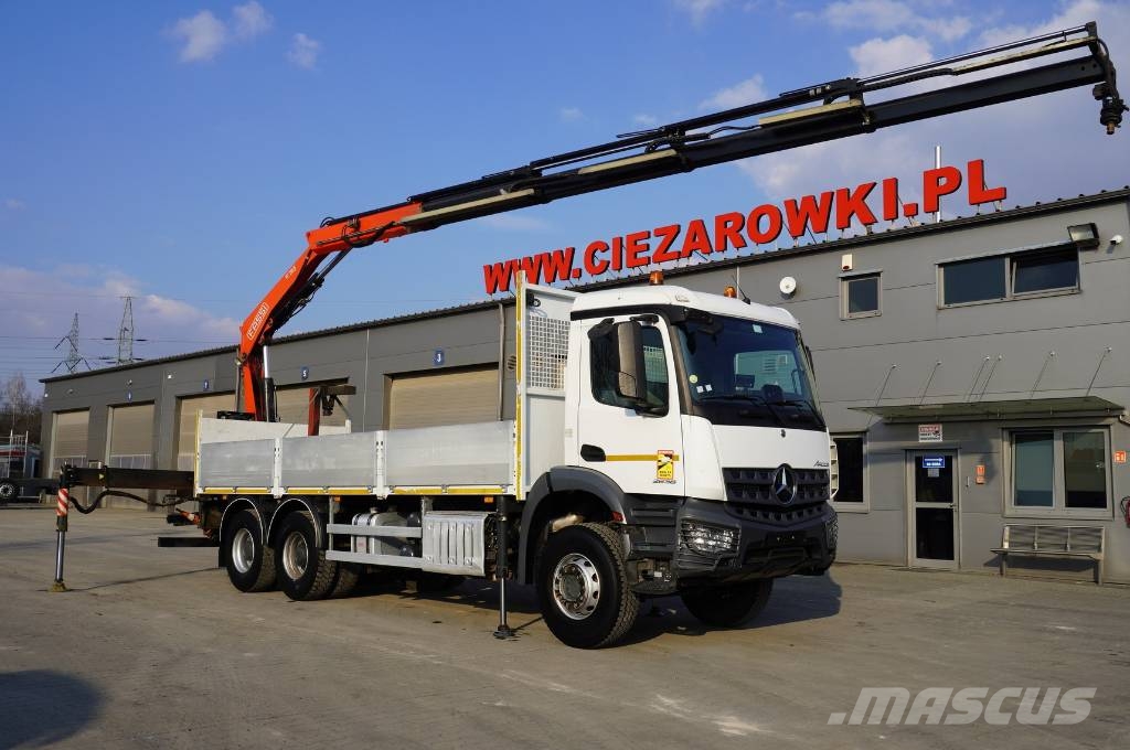 Mercedes-Benz Arocs 2636 6x4 / Fassi F195A.0.24 / 660 MTH شاحنات مسطحة/مفصلية الجوانب