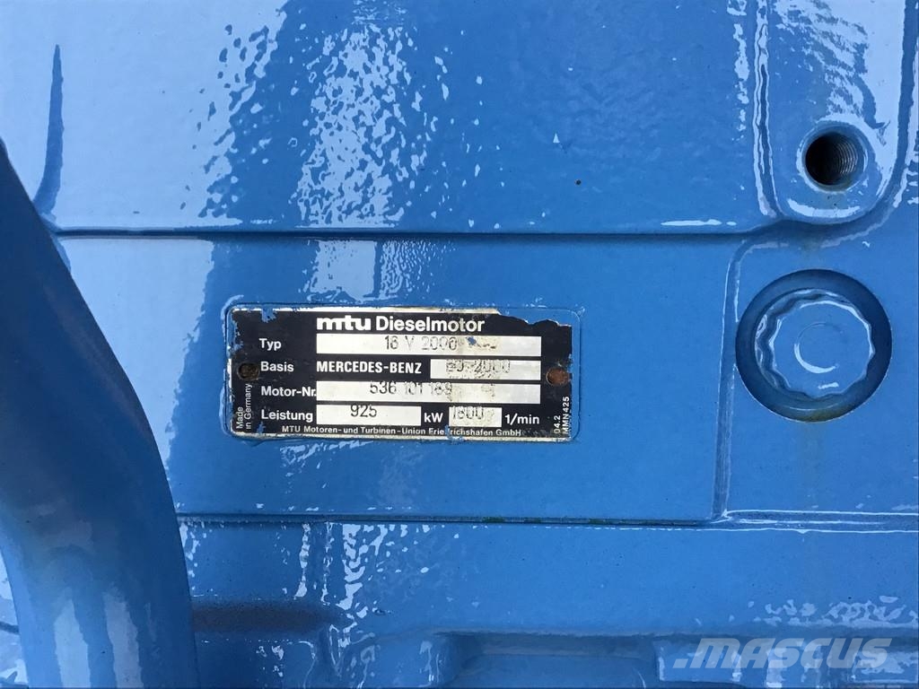 MTU 16V2000 GENERATOR 787KVA USED Dīzeļģeneratori