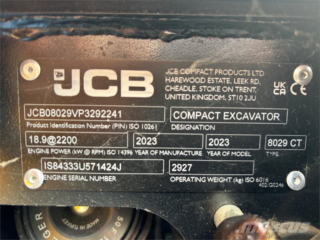 JCB 8029CTS Mini bagri <7t