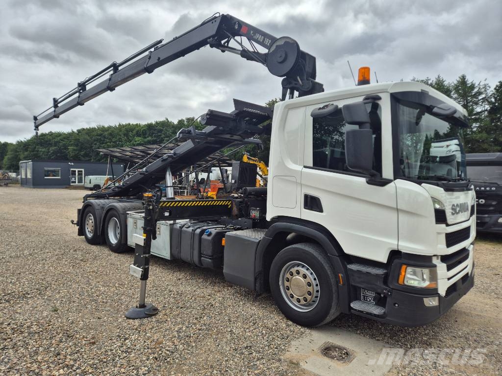 Scania P 410 6x2*4 //Hiab X-HIPRO 192 EP-4 // Wirehejs Smagās mašīnas ar celtni
