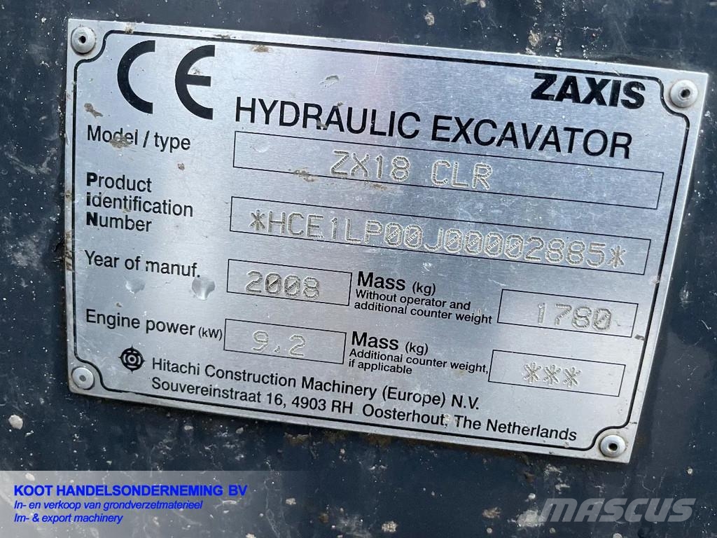 Hitachi Zx 18clr Nette machine!, 2008, Nieuwerkerk aan den IJssel