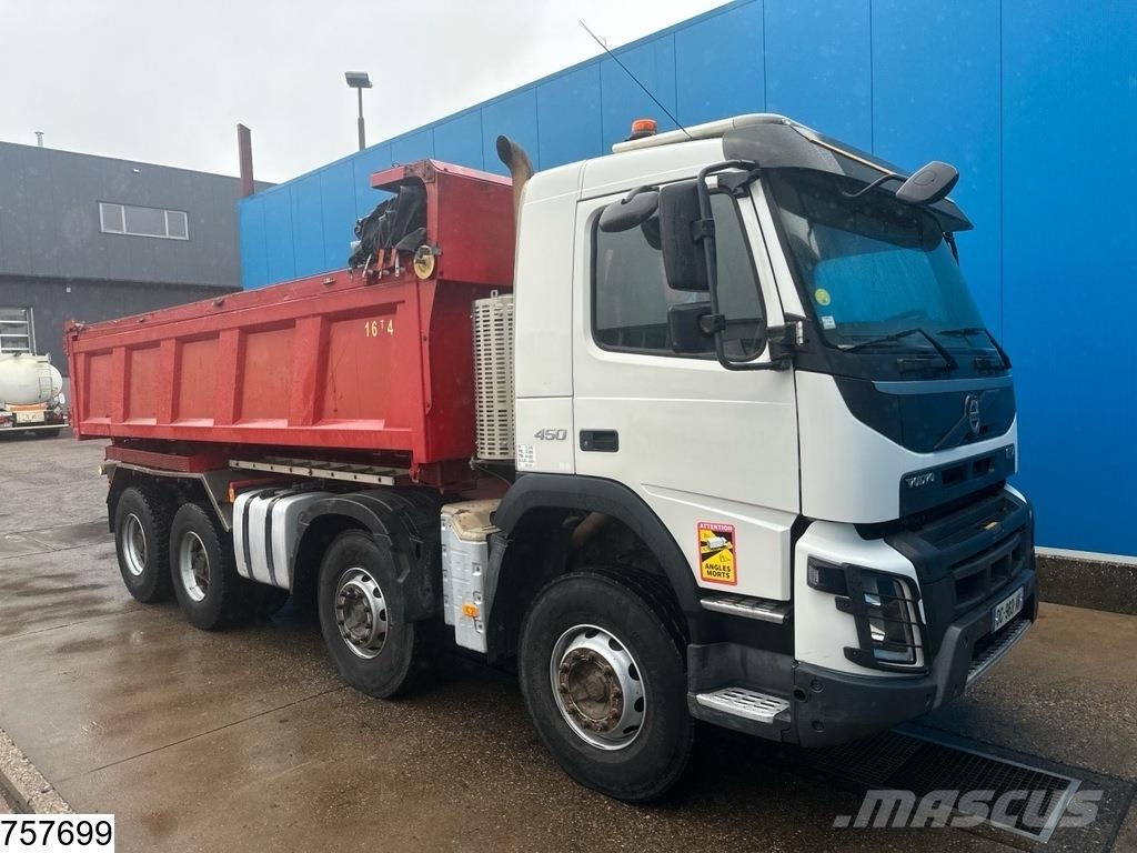 Volvo FMX 450 EURO 6, 8x4 steel suspeniosn Camion benne