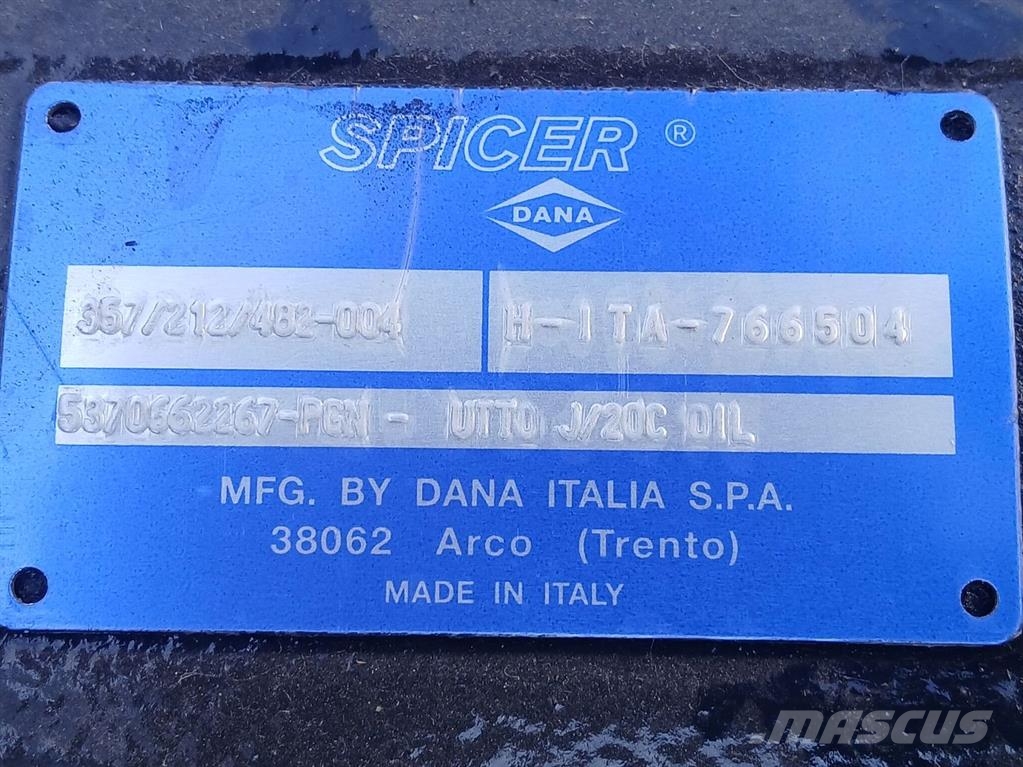 Terex TW110-5370662267-Dana Spicer 357/212/482-Axle/As Asis