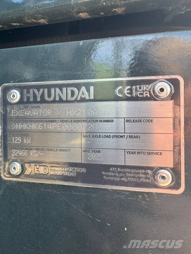 Hyundai HX 210 AL Gravemaskiner på larvebånd