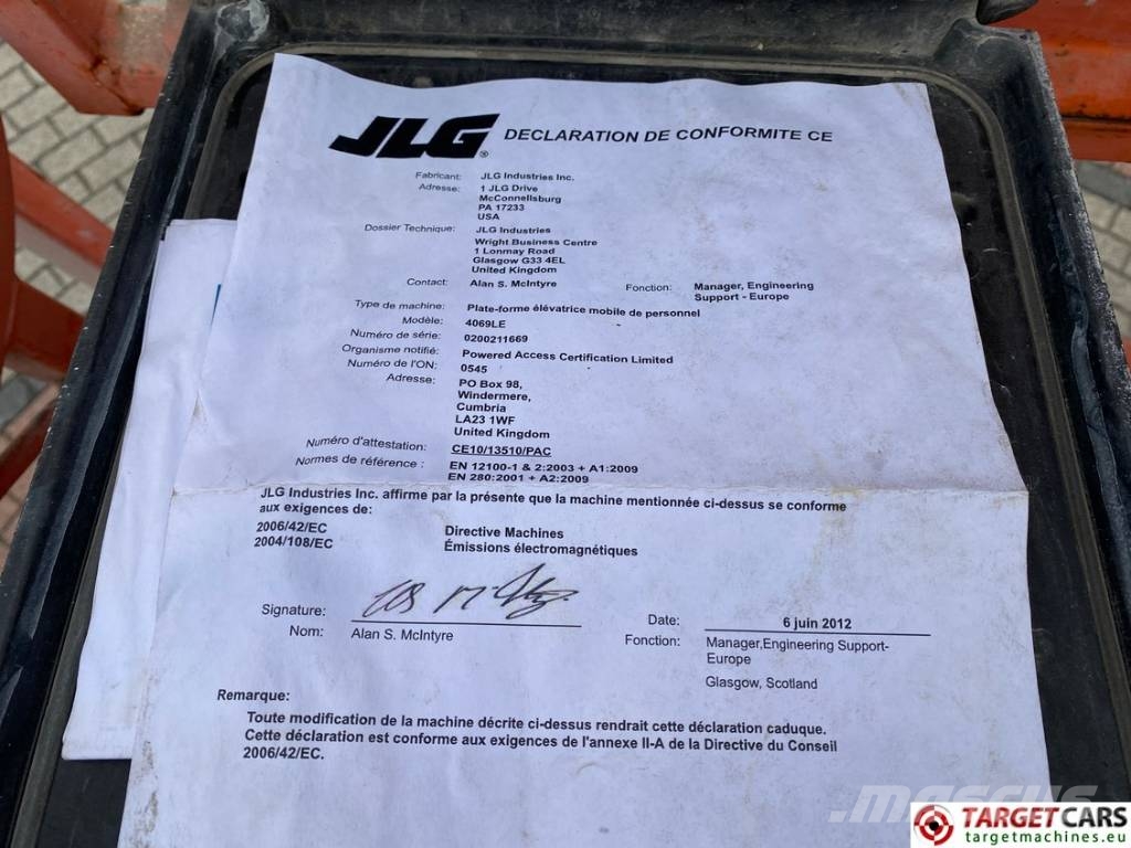 JLG 4069LE Electric Scissor Work Lift 1419cm Škarjaste dvižne ploščadi