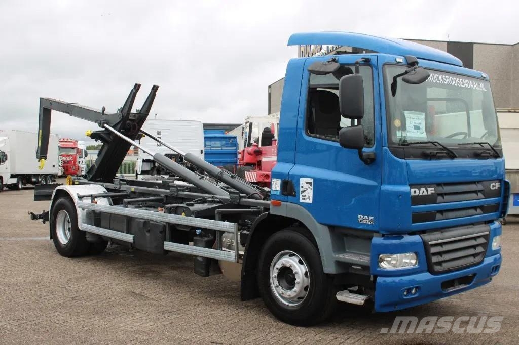 DAF CF 85.410 + HOOK ARM SYSTEM + EURO 5 Rol kiper kamioni sa kukom za podizanje tereta