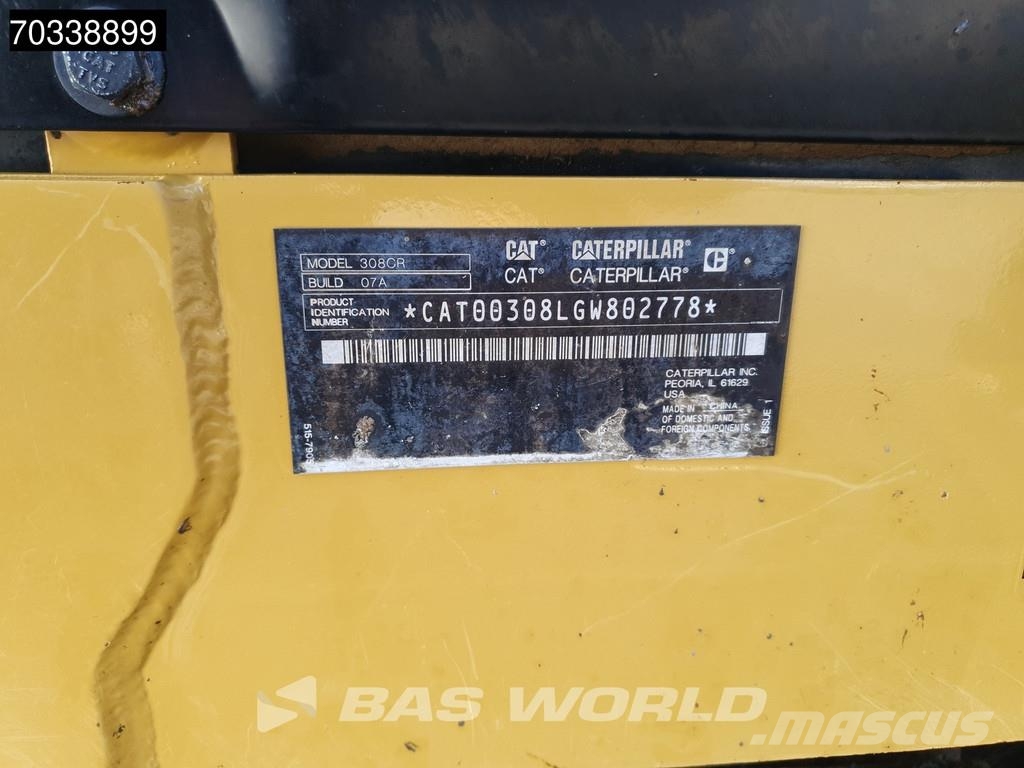 CAT 308 CR A/C - 3 Buckets Minigraafmachines < 7t