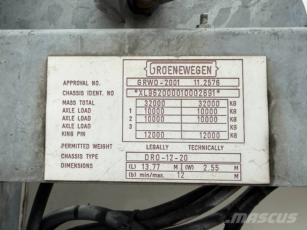 Groenewegen DRO-12-20 B - Tailgate / Forced Steering Lettisolert skaptrailer