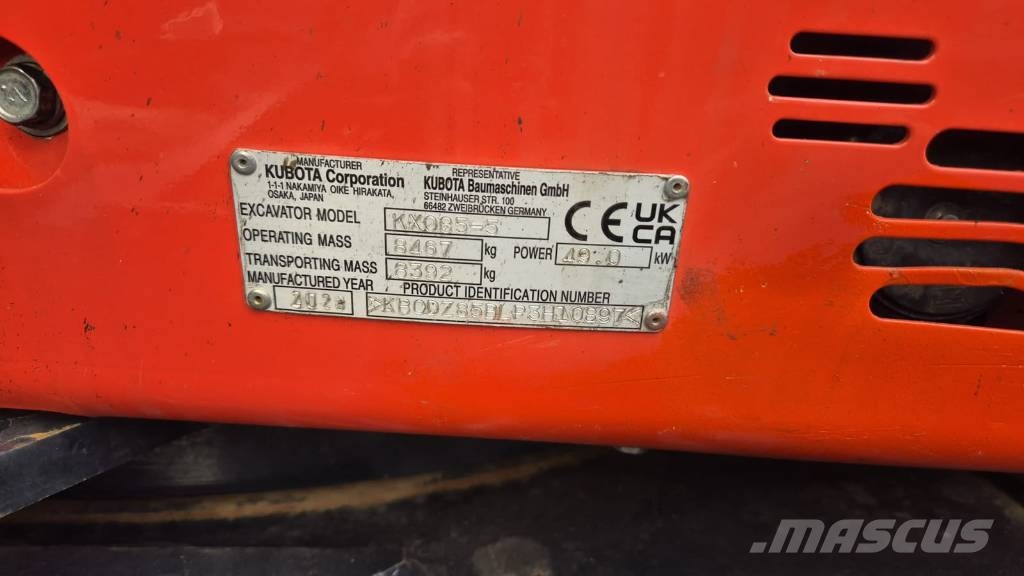 Kubota KX 085-5 Midi excavators  7t - 12t