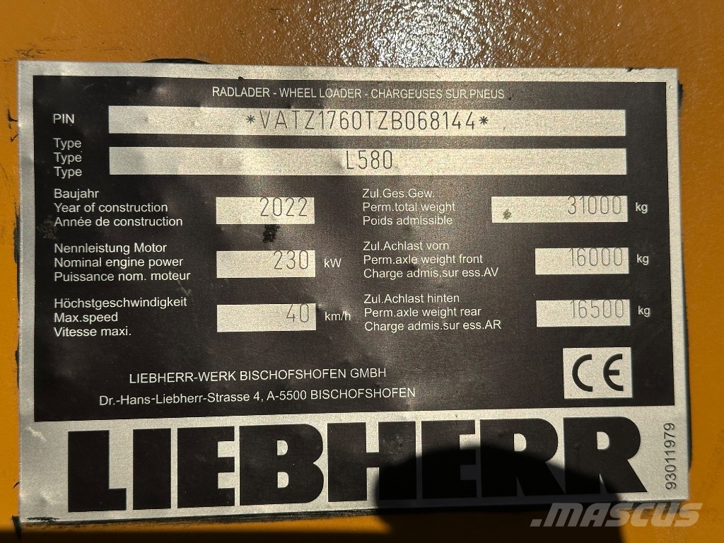Liebherr L 580 Hjullastere