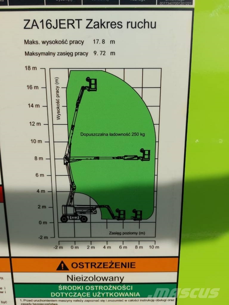 Zoomlion ZA16RJTE Lithium 4x4 Gelenkteleskoparbeitsbühnen