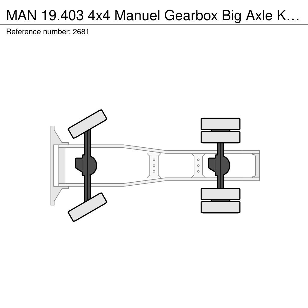 MAN 19.403 4x4 Manuel Gearbox Big Axle Kipper Hydrauli Vetopöytäautot