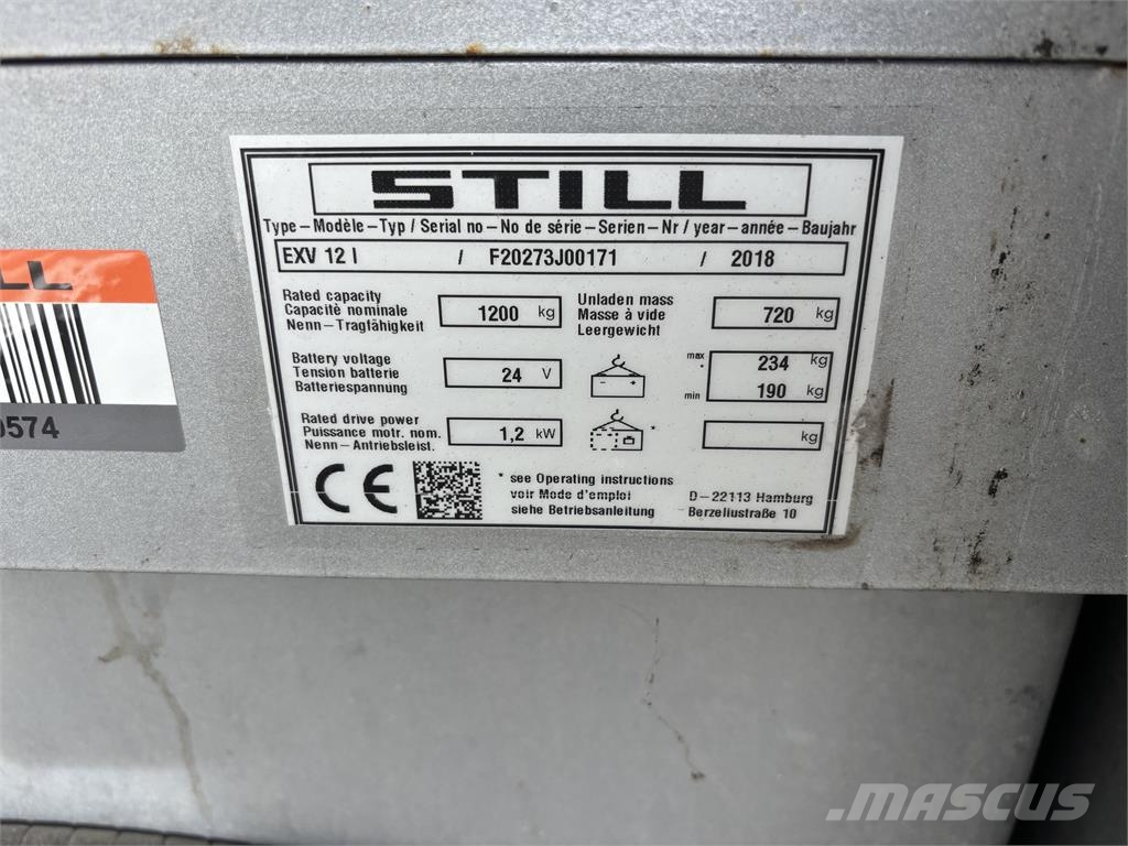 Still EXV 12i Initalhub 行走式堆垛机