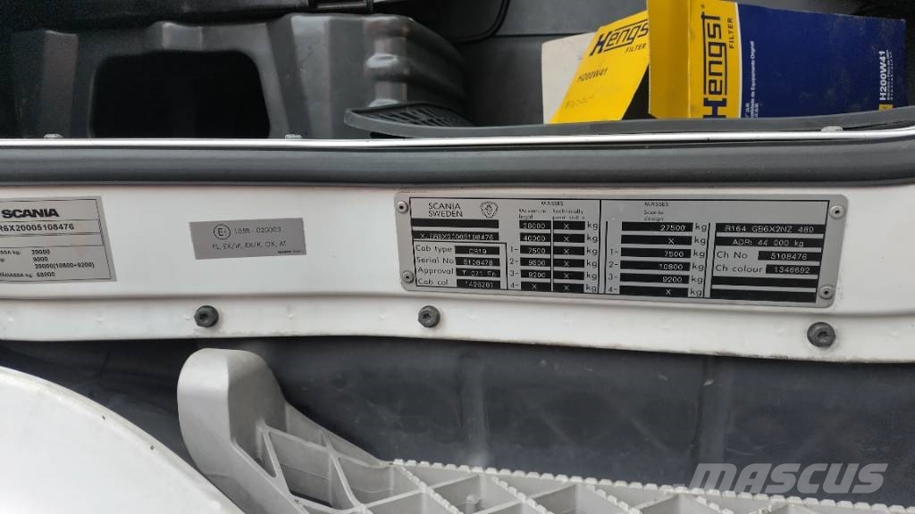 Scania R164 480 rautajouset,av4100mm , ADR. HIENO!! Φορτηγά Σασί