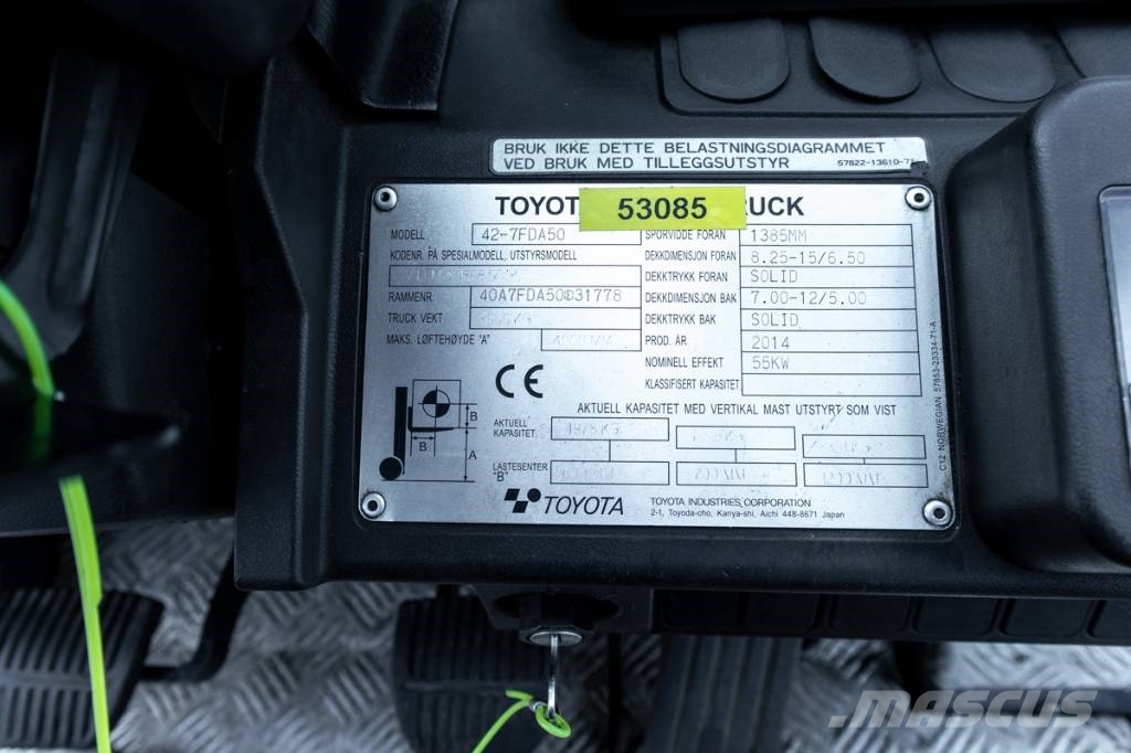 Toyota Tonero 42-7FDA50, 5-tons dieselmotvikt Nya gafflar Diesel forklifts