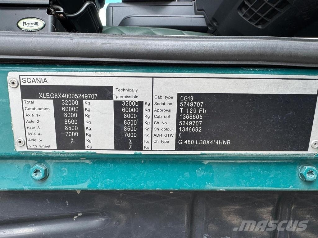 Scania R480 8X4 EURO 5 + HOOKLIFT Rol kiper kamioni s kukama za dizanje