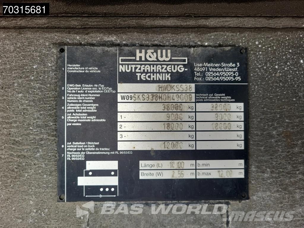 H&W HWDKSS38 3 axles APK 05/26 Lift Axle Cajas de piso oscilante