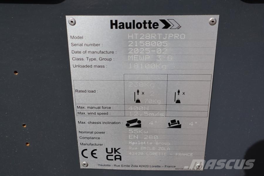 Haulotte HT28RTJ Pro 4x4x4 Drive, 28 m Working Height, 24m رافعات سلة تلسكوبية