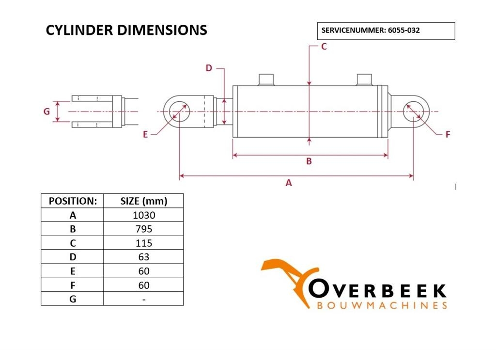 Ahlmann AZ200 - 2300026A - Tilt cylinder/Kippzylinder Hydraulics