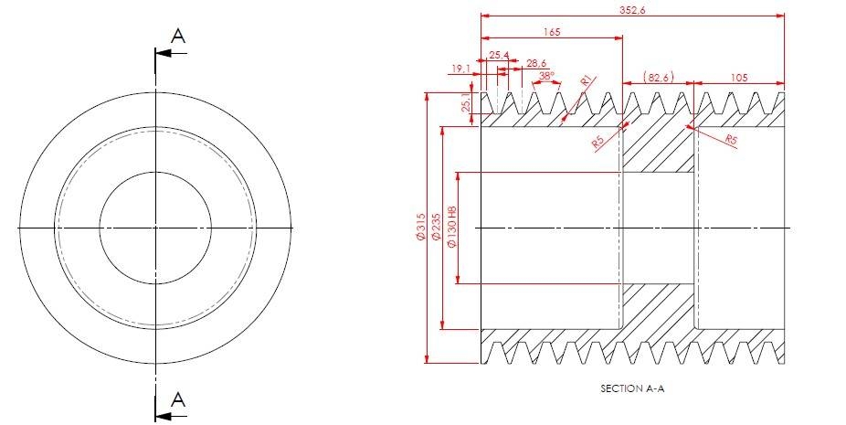 pulley SPC315-12 트랜스미션