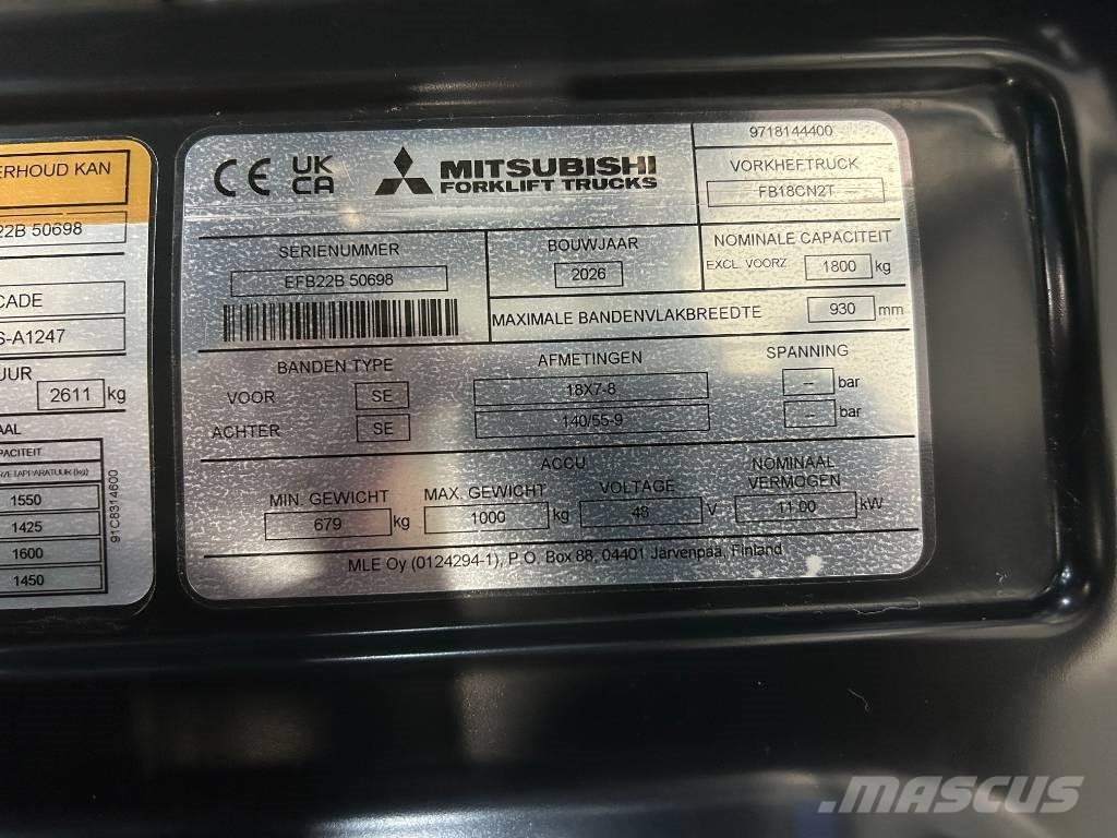 Mitsubishi FB18CN2T Elektriske trucker