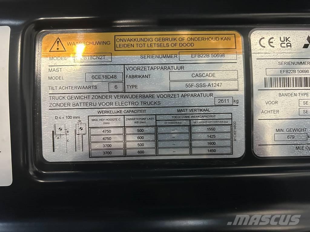 Mitsubishi FB18CN2T Elektriske trucker