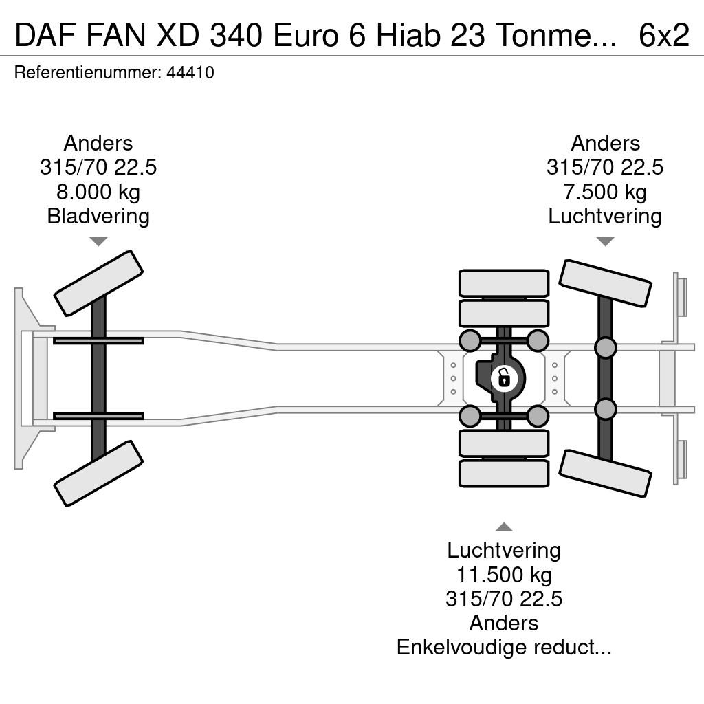 DAF FAN XD 340 Euro 6 Hiab 23 Tonmeter laadkraan Prügiautod