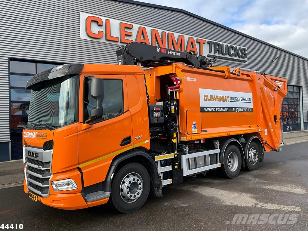 DAF FAN XD 340 Euro 6 Hiab 23 Tonmeter laadkraan شاحنات المخلفات