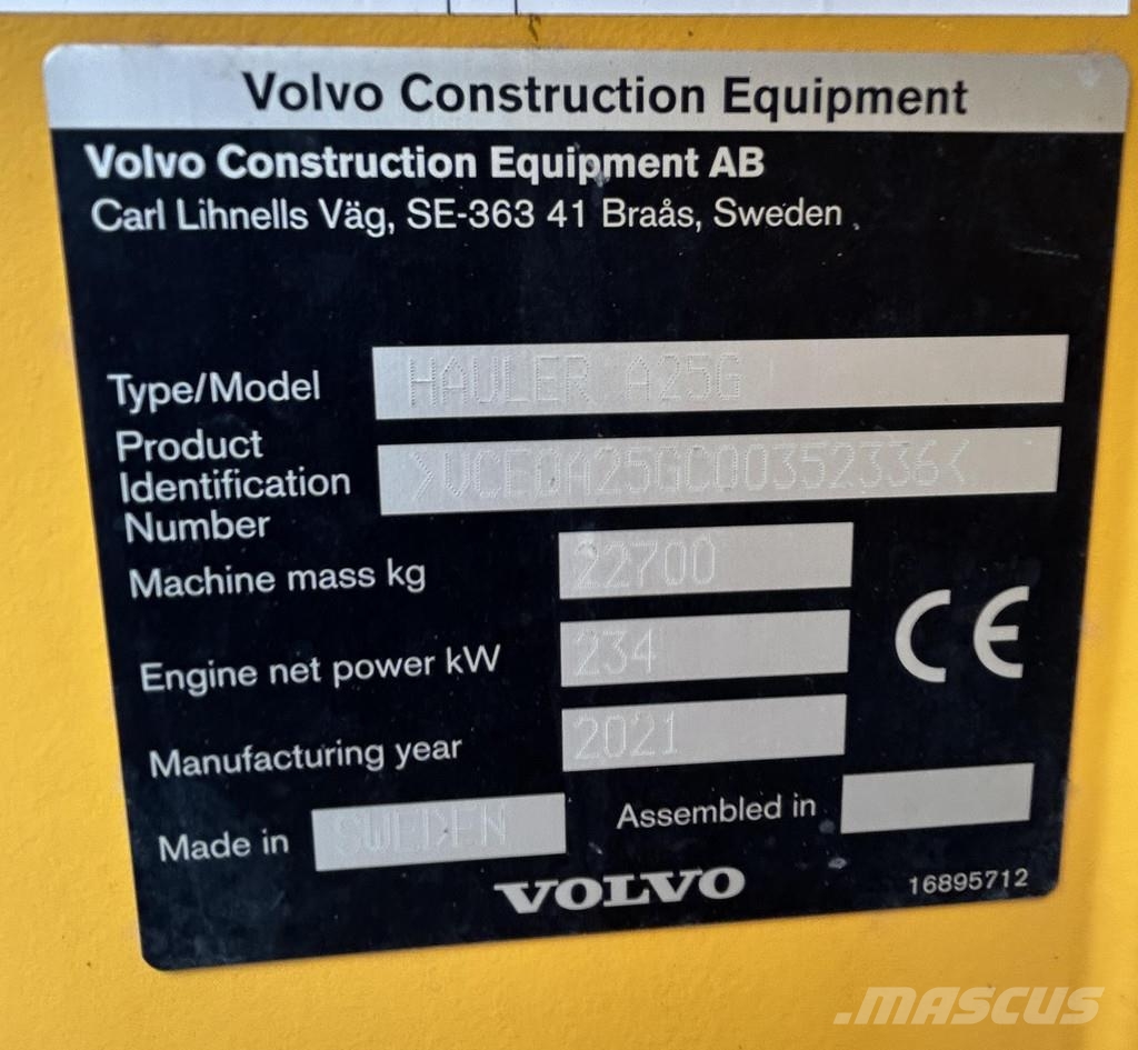 Volvo A25G Excavadoras sobre orugas