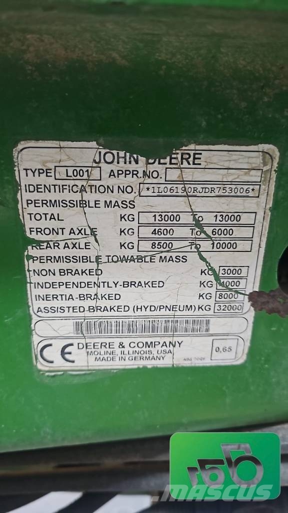 John Deere 6190R (2011–2014r.) Parts Alusta ja jousitus