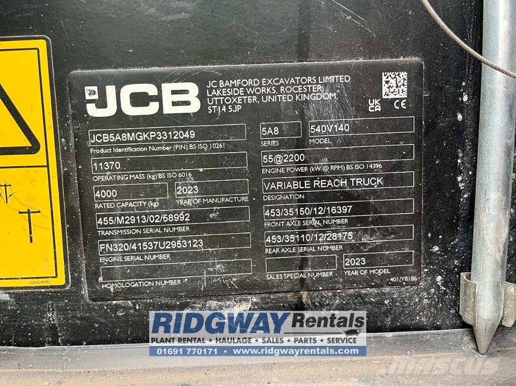JCB 540-140 テレスコーピックハンドラー