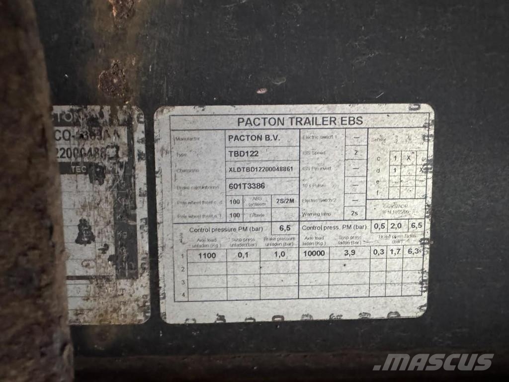 Pacton TI-001 1 AXLE BPW - SLIDING ROOF Polprikolice s ponjavo