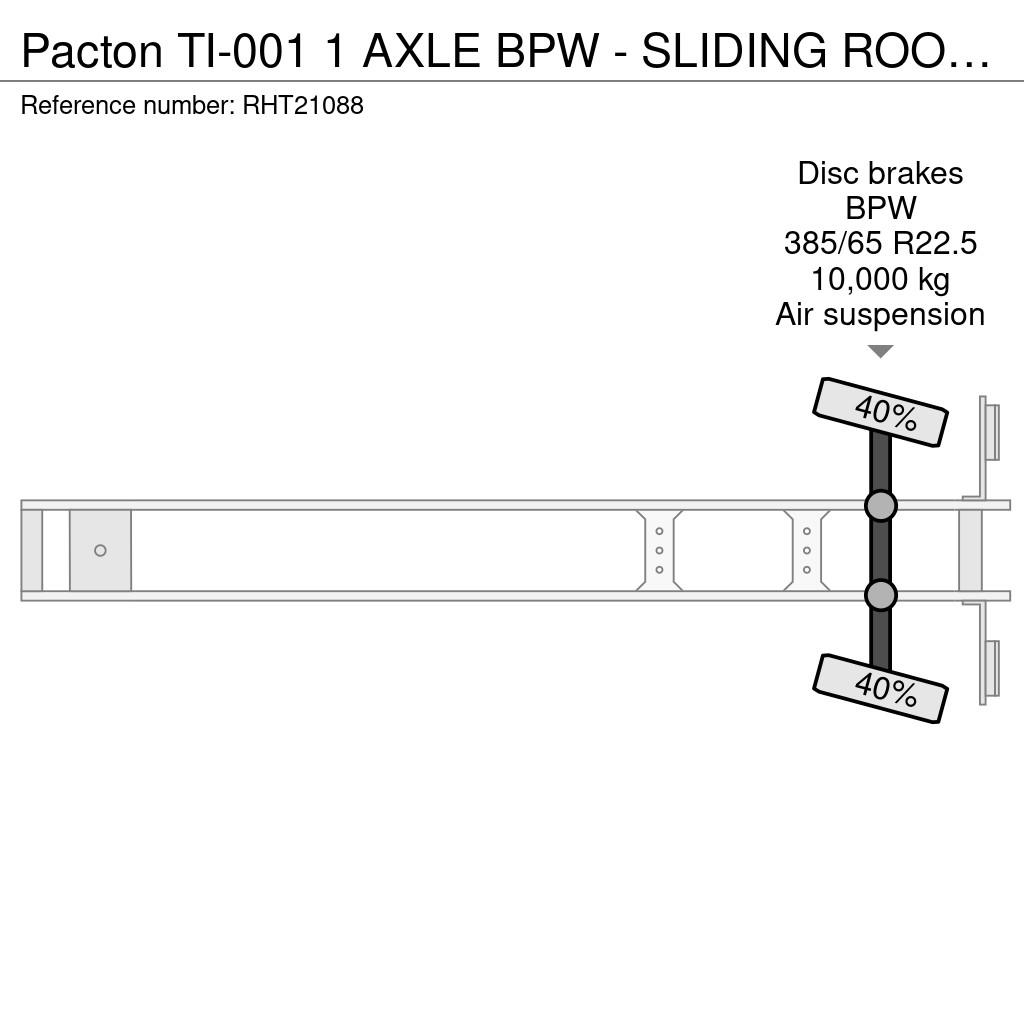 Pacton TI-001 1 AXLE BPW - SLIDING ROOF Polprikolice s ponjavo