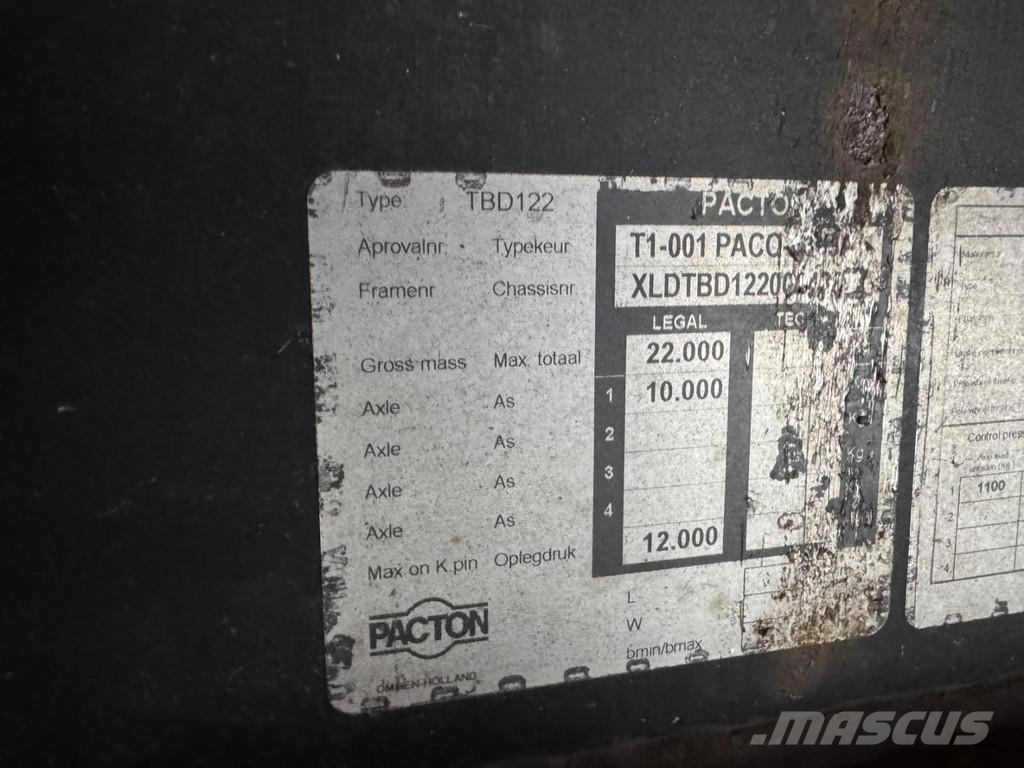 Pacton TI-001 1 AXLE BPW - SLIDING ROOF Polprikolice s ponjavo