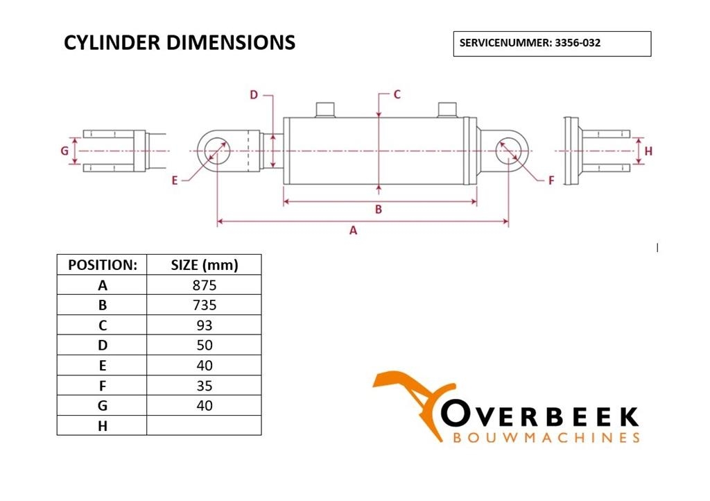 Atlas 75 S - Lifting cylinder/Hubzylinder/Hefcilinder 液压