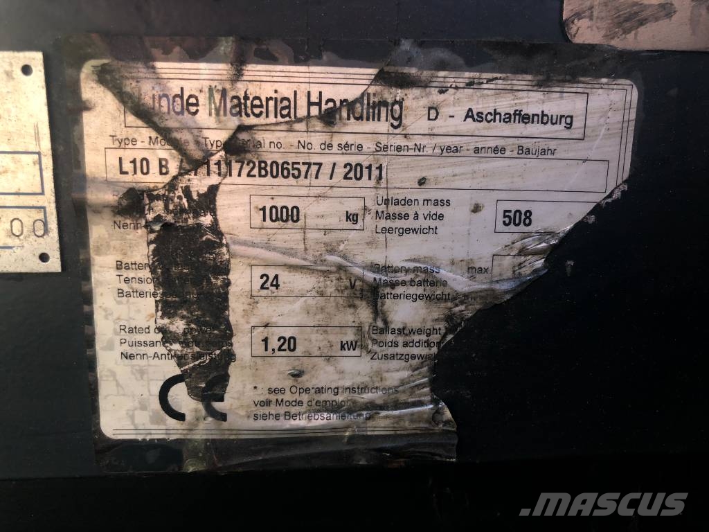 Linde L 10 B V-3234 OB Ručni električni viličar