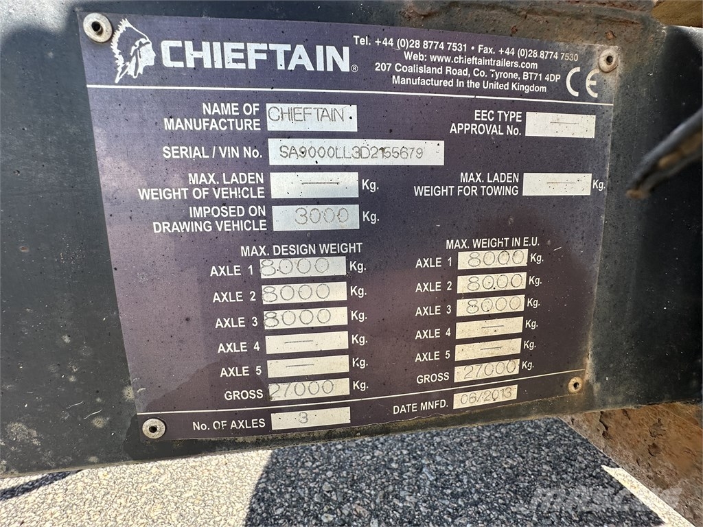  Cheiftain Maskintrailer 23Ton Nizki nakladalci