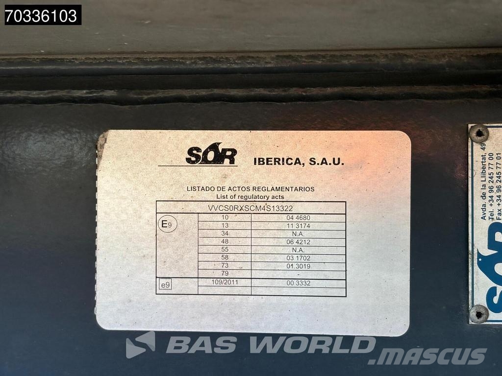 Sor Ibérica SOR S3E FRC07/27 Lift Axle 250x265 保温半挂车