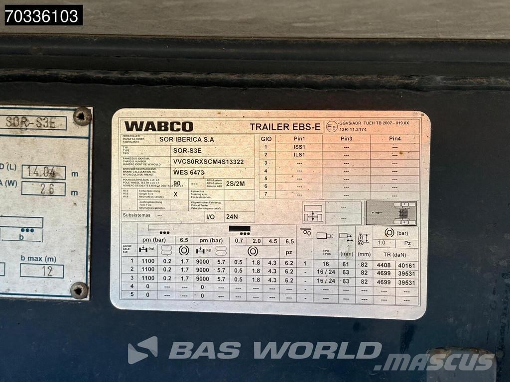 Sor Ibérica SOR S3E FRC07/27 Lift Axle 250x265 保温半挂车