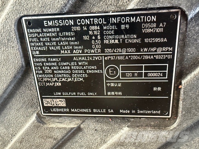 Liebherr D 9508 A7 FIT R 964 CHD Motoren