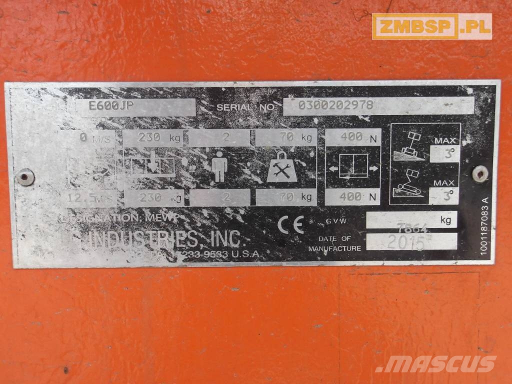 JLG E 600 JP Telescoophoogwerkers