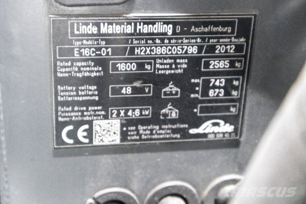 Linde E 16 Elektrikli forkliftler
