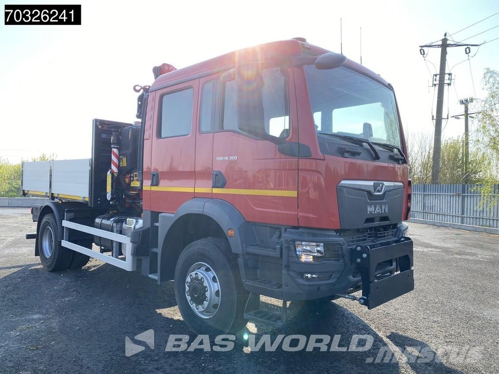 MAN TGM 18.320 4X4 NEW! Double cabin Fassi F115 Automa Platós / Ponyvás teherautók